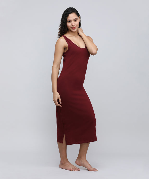 Women's Long Slip_Brown